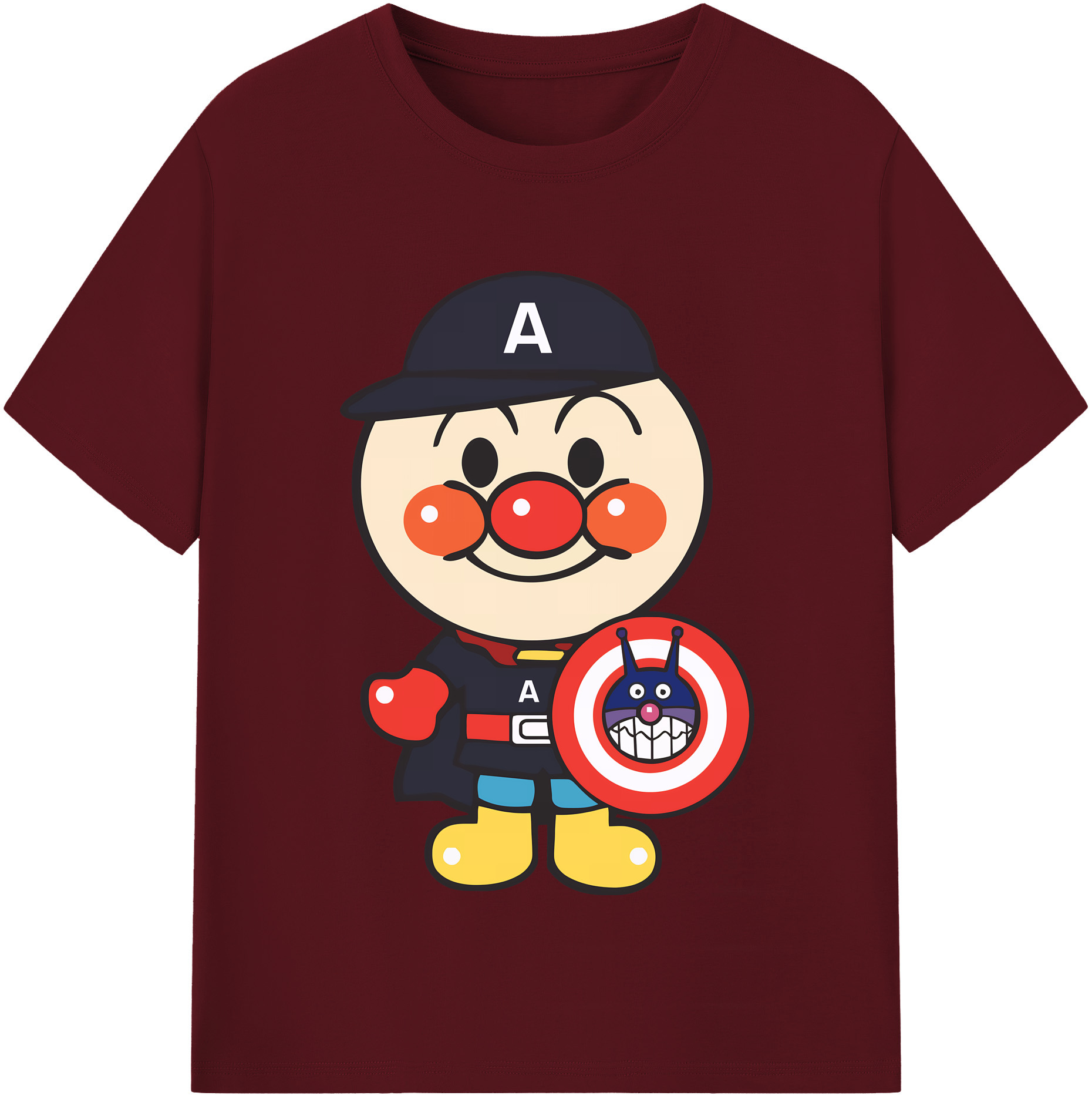 （画像用） アンパンマン Anpanman 綿100％半袖Tシャツ（フロントプリント）
